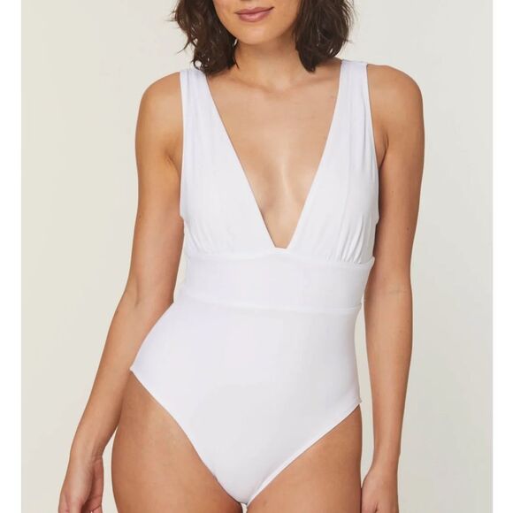 Andie Swim The Mykonos One Piece LT Swimsuit White size XXL Tall NWT flaw - Picture 1 of 11
